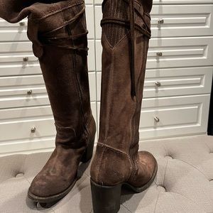Freebird by Steven size 7 over the knee brown suede boots.